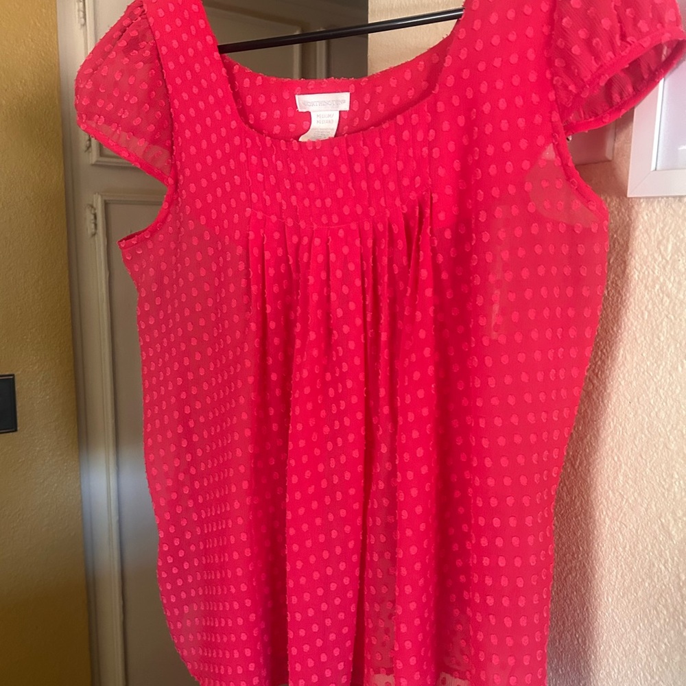 Worthington Red Textured Blouse
